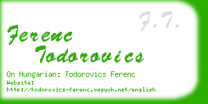 ferenc todorovics business card